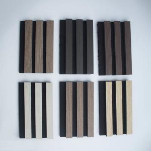 Wholesale Odorless Soundproof Slatted Accent Walls , Flameproof Acoustic Wall Panels Wood from china suppliers