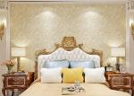 PVC Retro Light Yellow Floral Pattern Wallpaper With Embossed For Bedrooms