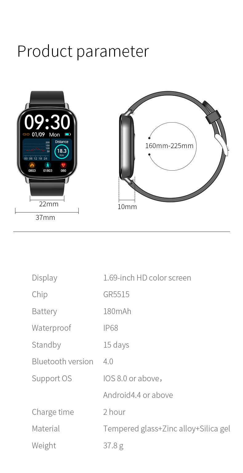 IP68 GPS Navigation Smart Watch Bluetooth Waterproof Smart Watch TFT Display