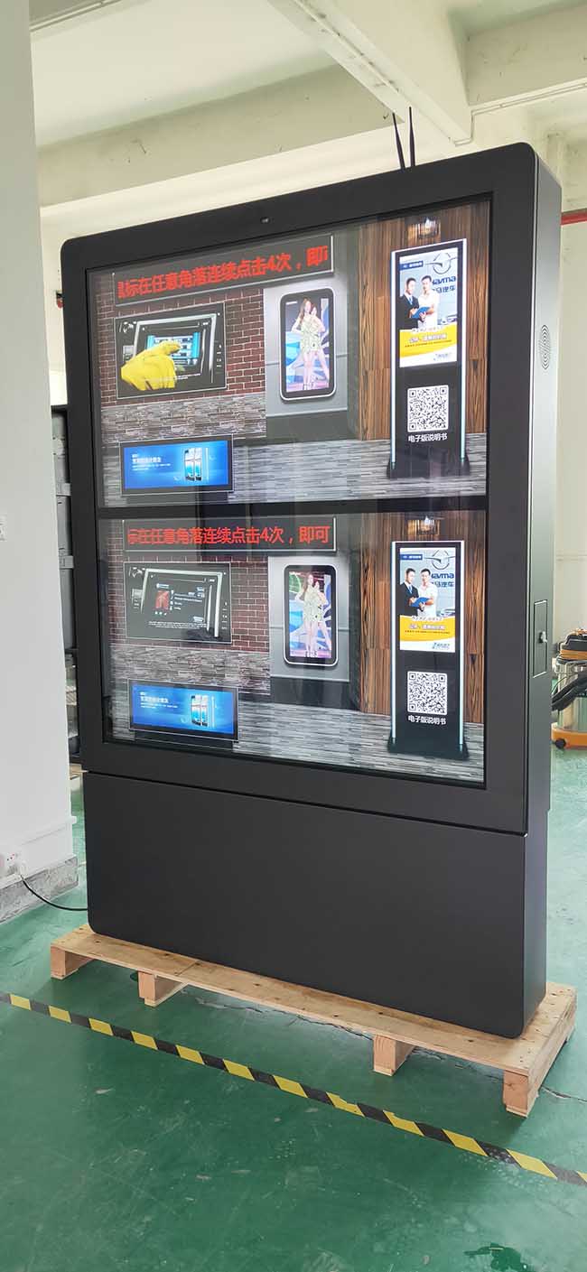 55 Inch Vertical Lcd Advertising Outdoor Dual Screen Digital Totem Outdoor LCD Digital Sign Board