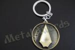 Modern 3D Souvenir Key Chain , High Polishing Custom Die Cut Metal Keychains