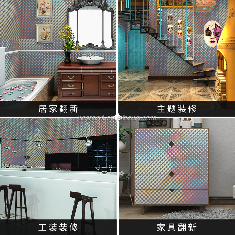 Modern Design Style Furniture Wallpaper High Glossy 3D Rolls with Waterproof and ECO-Friendly Properties