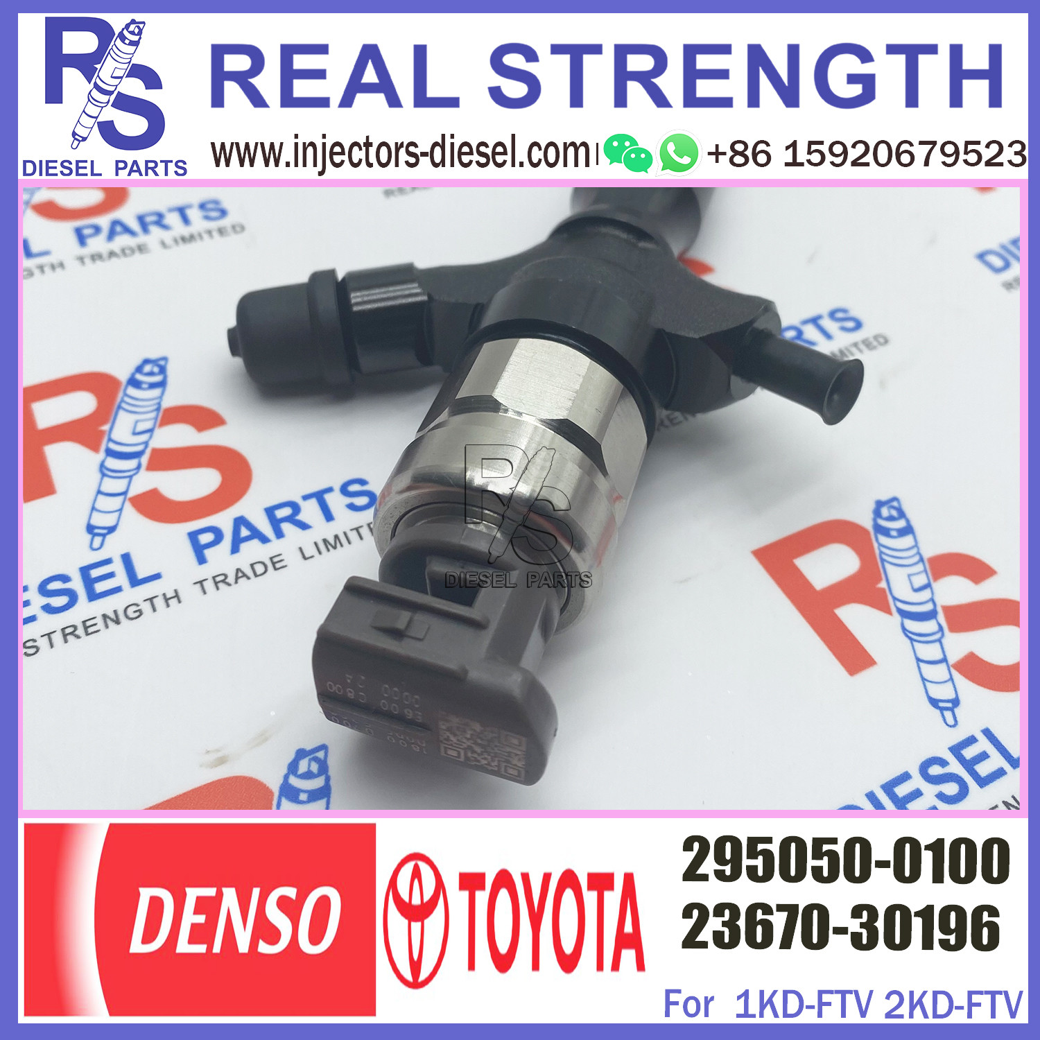 common rail injector 23670-39196 295050-0100 injector for TOYOTA 1KD-FTV KDH201 injector nozzle 23670-39196 295050-0100