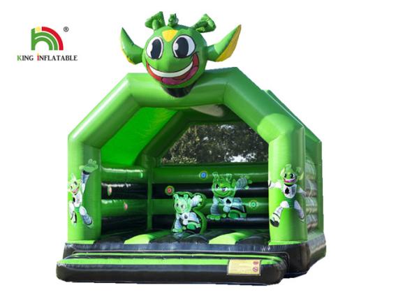 Green Commercial 2.1 Ft Astronaut Childrens Bouncy Castle / Inflatable Kids