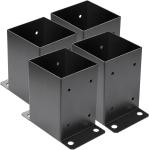 Arbours 4inch Heavy Duty Black Powder-Coated Post Anchor Post Brackets for Wood