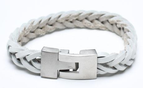Leather Bracelet, Stainless Steel Clasp, 8 Inches