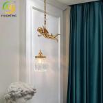 Luxury Golden Color Decorative Modern Crystal Pendant Light For Hotel Indoor