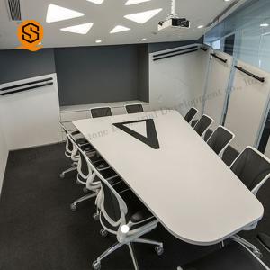 Wholesale Fireproof Solid Surface Conference Table Rectangle Meeting Table from china suppliers