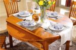 modern round extendable solid wood dining table set
