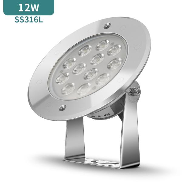 12W Garden Pond Underwater Lights SS316L Structure Waterproof IP68 Swimming Pool