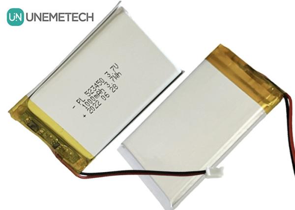 MSDS Approved 3.7V Polymer Lithium ion Battery 1000mAh 523450 for Home