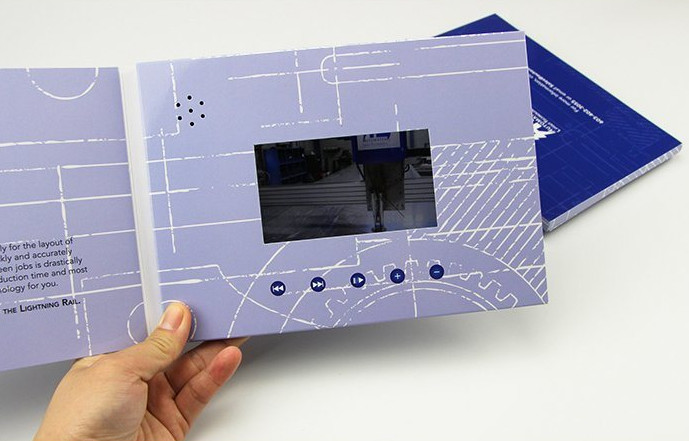 Full print 4.3 inch video flyer,quality lcd video mailer card,digital video catalogue brochure
