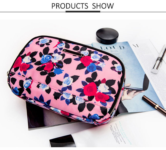 Customised Zipper Pouch Washable Polyester Makeup Bag