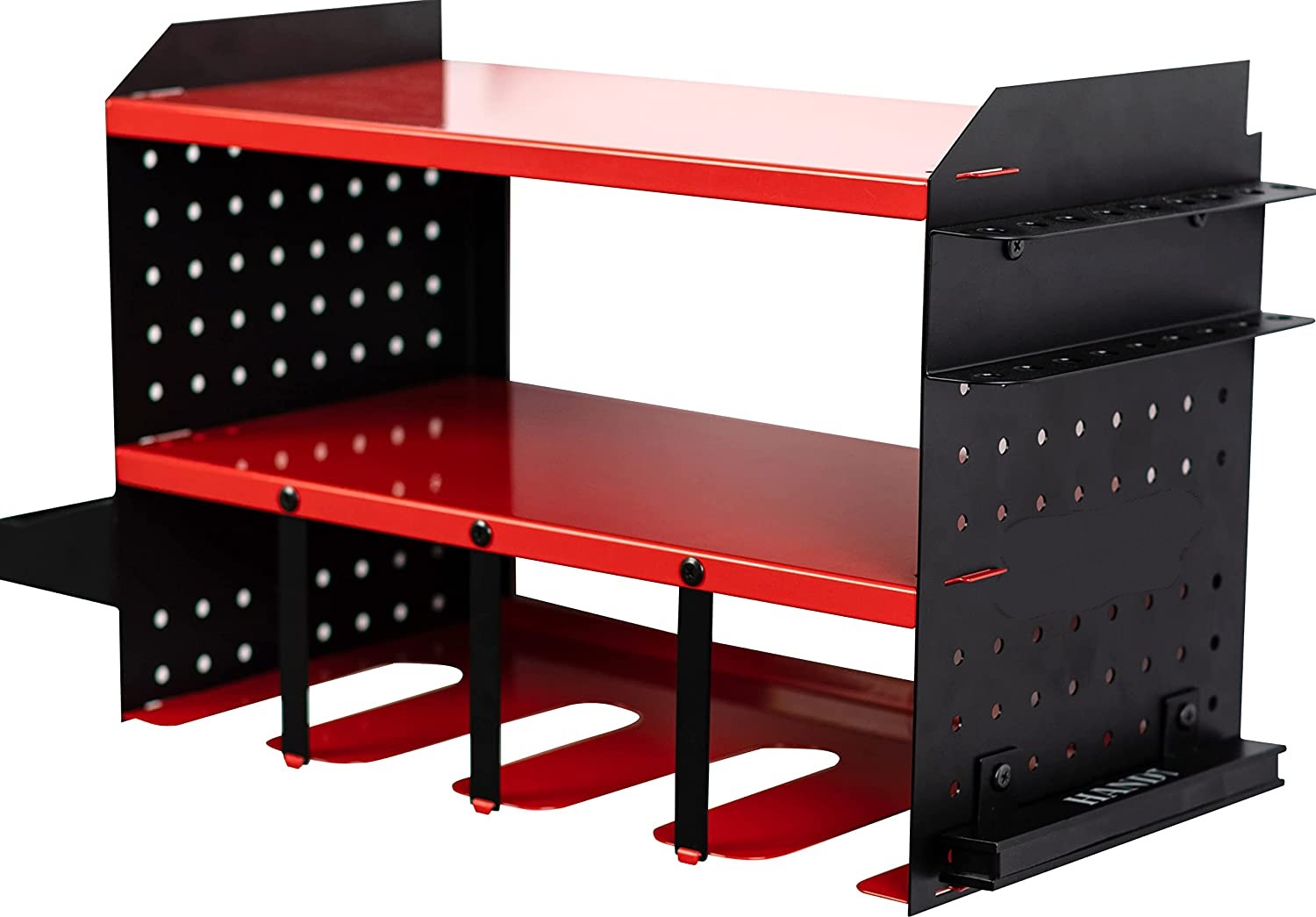 Logo Shape Pegboard Power Tool Organizer with 5 Drill Slots and Screwdriver Holder