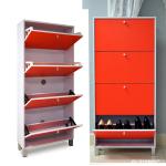 KD Packaging 23KG Red Wooden 4 drawers Mirrored Shoe Cabinet