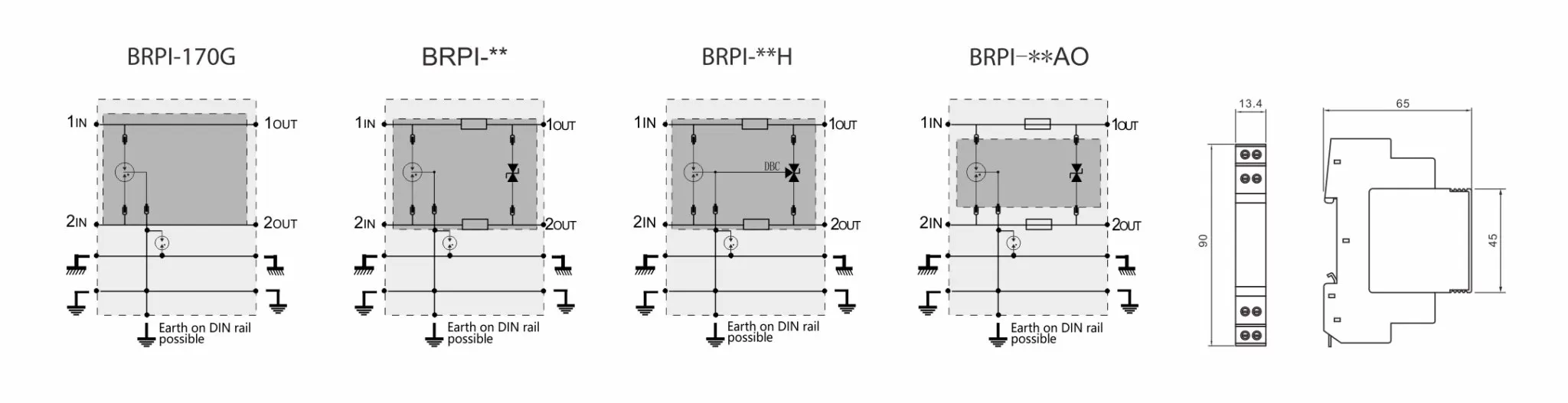 BRPI - 2L Data Surge Protector SPDs Network Protective Devices signal surge arrestor Signal Line SPD Gigabit Ethernet Dc 24v Singal Poe Surge