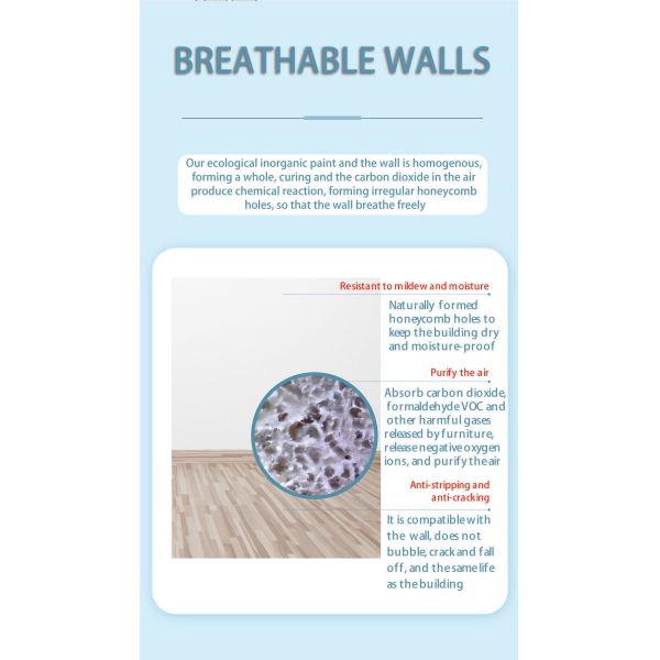 Purify Air Release Negitive Oxygen Ions Zero Formaldehyde&Voc Pure Inorganic Wall Paitings