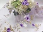 Pink color Polyester 3D flower embroidered Lace fabric with bead for women