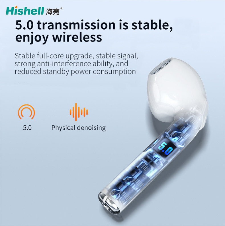 Hishell BT5.0 HiFi Buds Bluetooth Earphones F71 30mAh Wireless ABS Material