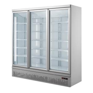 Wholesale Ventilated Upright Glass Door Freezer With 3 Doors And Self Contained Compressor from china suppliers
