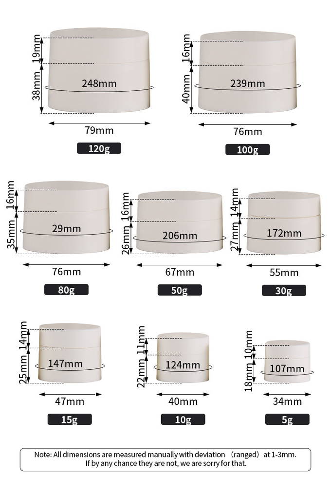Biodegradable Empty Container For Cream , 100g Acrylic Cosmetic Containers
