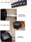 2.5kg to 40kg hex black rubber coated cast iron fixed dumbbell for wholesales