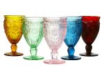 Embossed Vintage Crystal Highball Glasses 340ml Leakageless