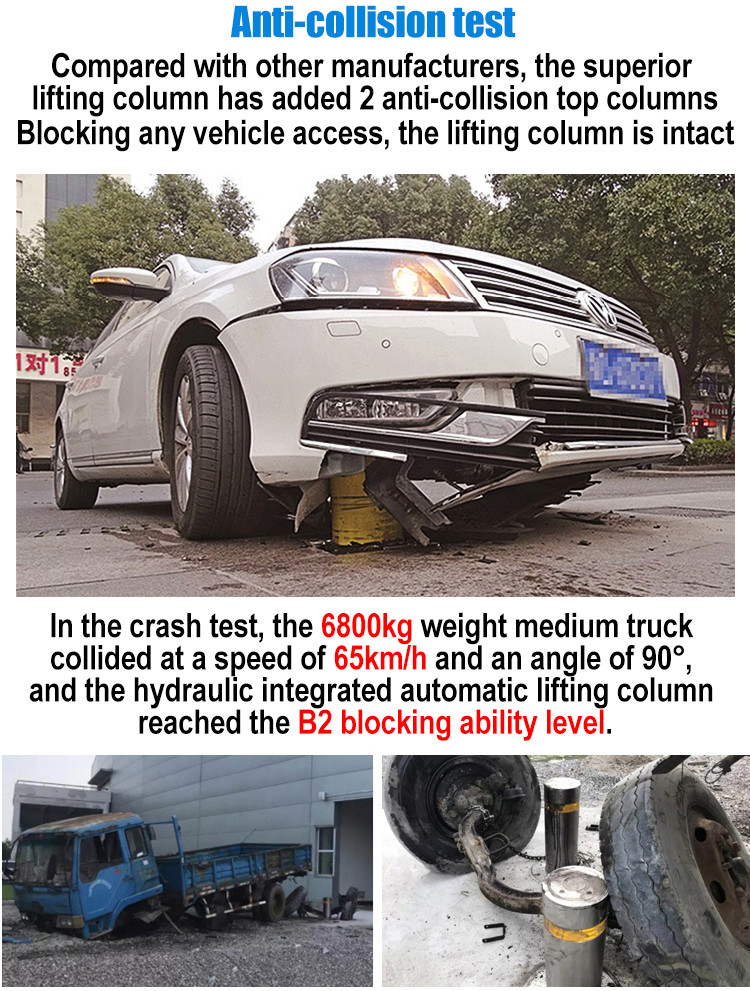 304 Ss Surface Mounted Bollard Dia 100mm Parking IP68 Collapsible