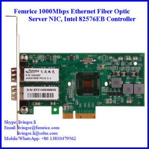 Wholesale 1000Mbps Ethernet Dual Port Server Network Card, SFP*2 Slot, PCI Express x4, LC Fiber Femrice 10002EF from china suppliers