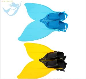 Wholesale Blue And Yellow Plastic Mermaid Monofin , Mermaid Feet Fins Anti - Skidding from china suppliers