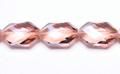 Bright Pink Glass Faceted Slabs, 15 Beads Per Strand