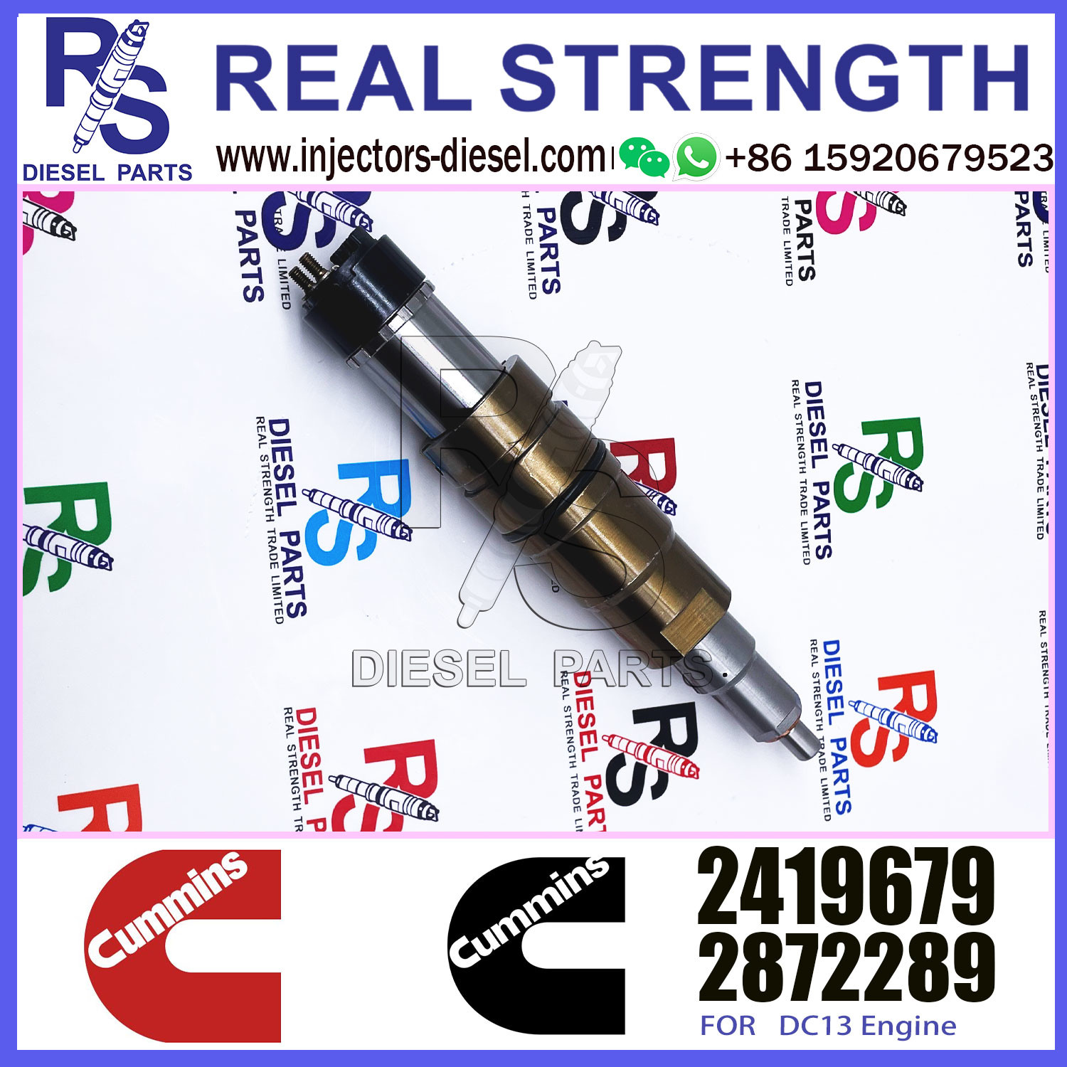 New fuel injector 1881565 common rail injector 1881565 for diesel fuel engine DC13 1933613 2057401 2058444 2419679