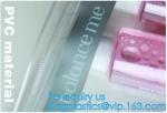 Eco-friendly Red Clear Slider Zipper PVC Cosmetic Make Up Bikini Bag, pvc zipper