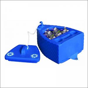 Blue Beer Bottle Cooler , Floating Pool Cooler Glossy Vinyl Coating Durable