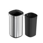 Wormhole Series Household Stainless Steel Rectangular Open Top Trash Bin Without