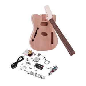 Wholesale TL Tele Style Unfinished Electric Guitar DIY Kit Mahogany Body with F Soundhole Maple Wood Neck Rosewood Fingerboard from china suppliers