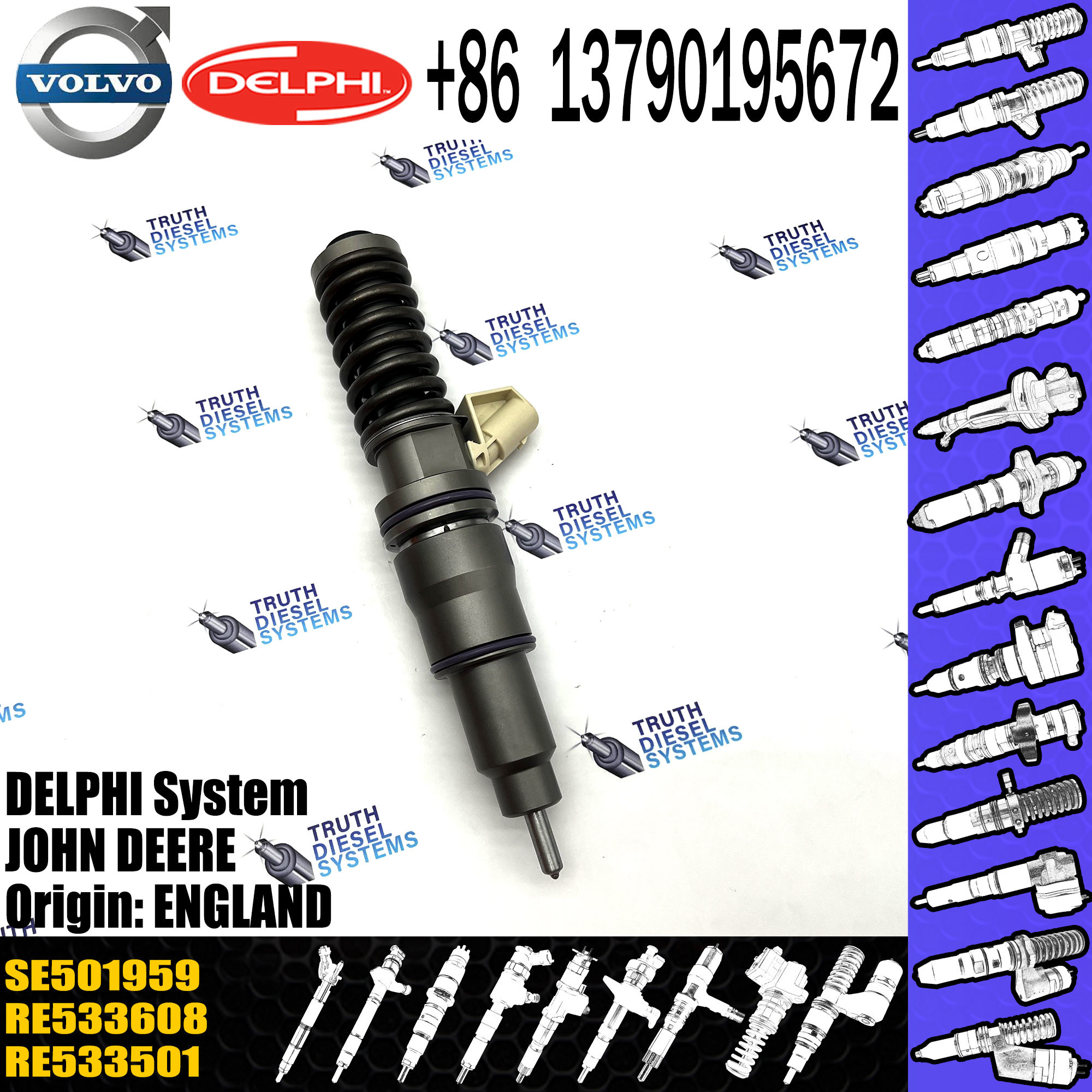 High quality common rail fuel injector SE501959 RE533608 RE533501 BEBE4C12101 with stock available and fast delivery for
