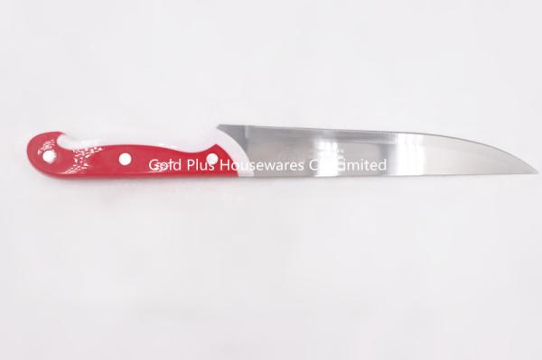 1.1mm Cooking knife with plastic handle stainless steel professional custom red