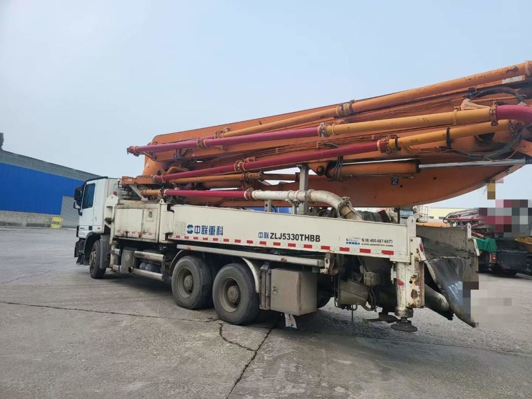 2014 Zoomlion 47m Concrete Pump Truck Concrete Boom Pump Concrete Mixer Machine Mercedes Benz Used Concrete Pump Truck