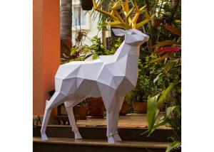 Wholesale White And Gold Garden Decoration Deer Outdoor Fiberglass Sculpture Painted from china suppliers