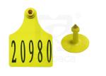 Two Parts Female Male Cattle Ear Tags Laser Anti Animal Bite Structure