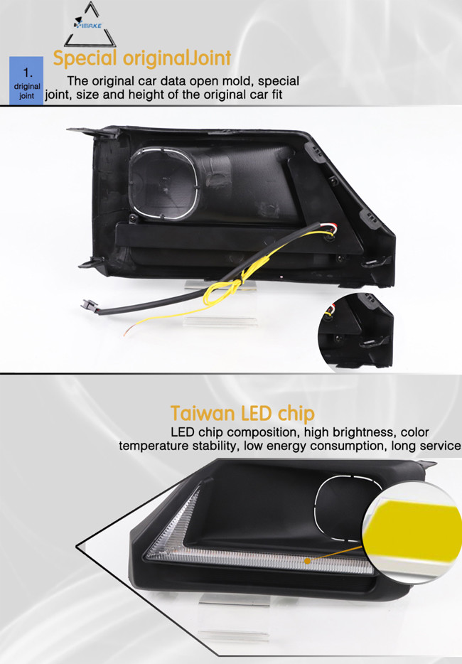 For Rav 4 Rav4 Headlight Car Accessories Led Daytime Running Light Drl Fog Lamp