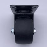 Double Ball Bearing Black Nylon Plate Swivel Caster Wheels 2.5 Inch