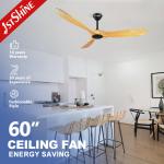 2022 Arrivals 60 Inch Brushed Nickel DC Motor Luxure Solid Wood Ceiling Fan 6
