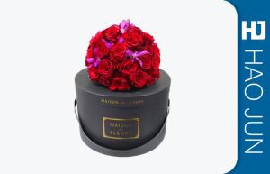 Wholesale New Arrival High Quality Round Black Cardboard Decorative Flower Boxes Kraft Paper Gift Box from china suppliers