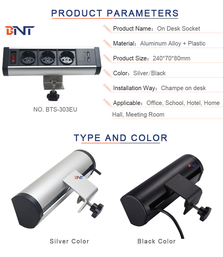 european desktop power socket with usb charger/office furniture desk edge power outlets