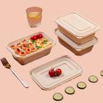 Natural Color Compostable Lunch Containers Leak Proof 1000ML