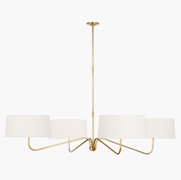 TOB 5350 Canto Grande Four Arm Chandelier Polished Nickel / Hand-Rubbed Antique