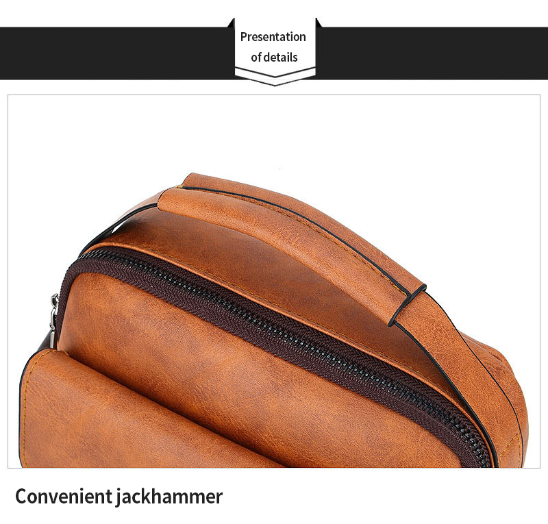 Customized LOGO Waterproof Mens Bags Vintage Style PU Leather Messenger Bag For Office