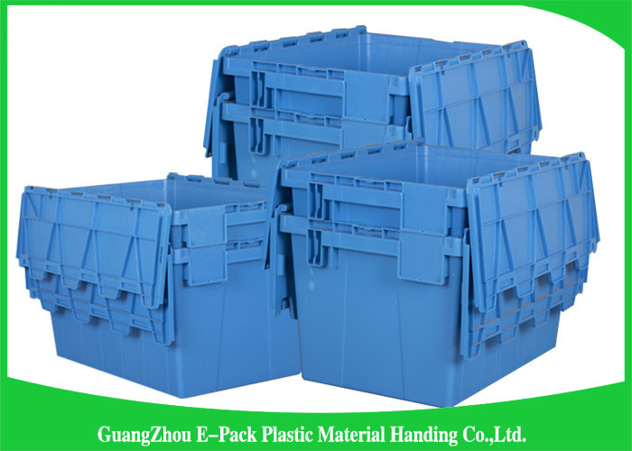 Euro Nestable Heavy Duty Plastic Storage Containers , Plastic Box With Hinged Lid Leakproof